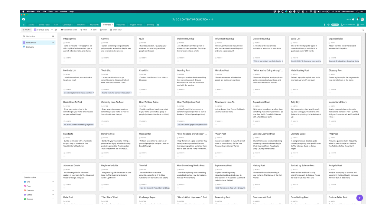 Ein Assessment für jede Art von Content-Kalender