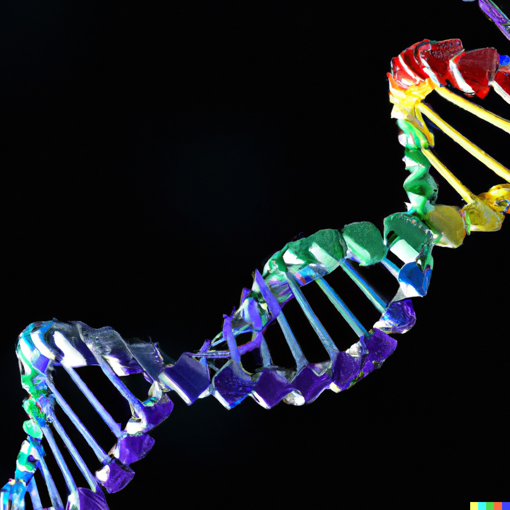 DALL·E 2022-12-09 18.09.45 - dna molecule in rainbow colors in uhd resolition in 16_9 ratio