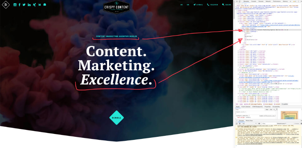 Website Content Relaunch Crispy Content®, Website crispycontent.de
