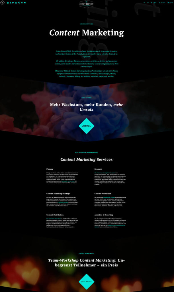 Website Content Relaunch Crispy Content®, Service Page